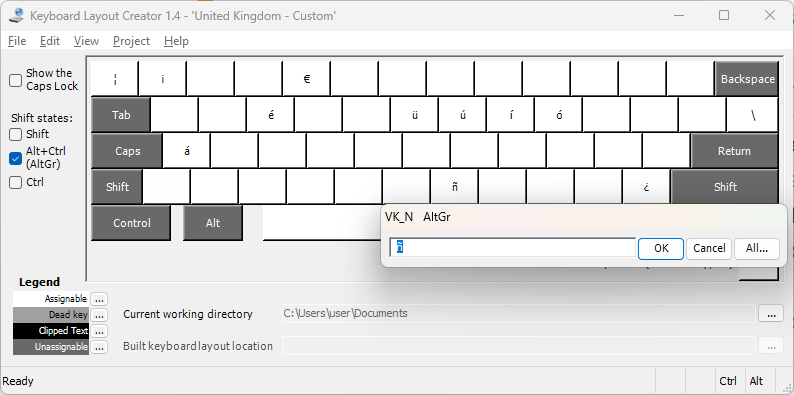 Changing the output of a key